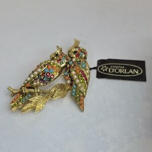 Vintage D'orlan Cockatiel Bird Brooch